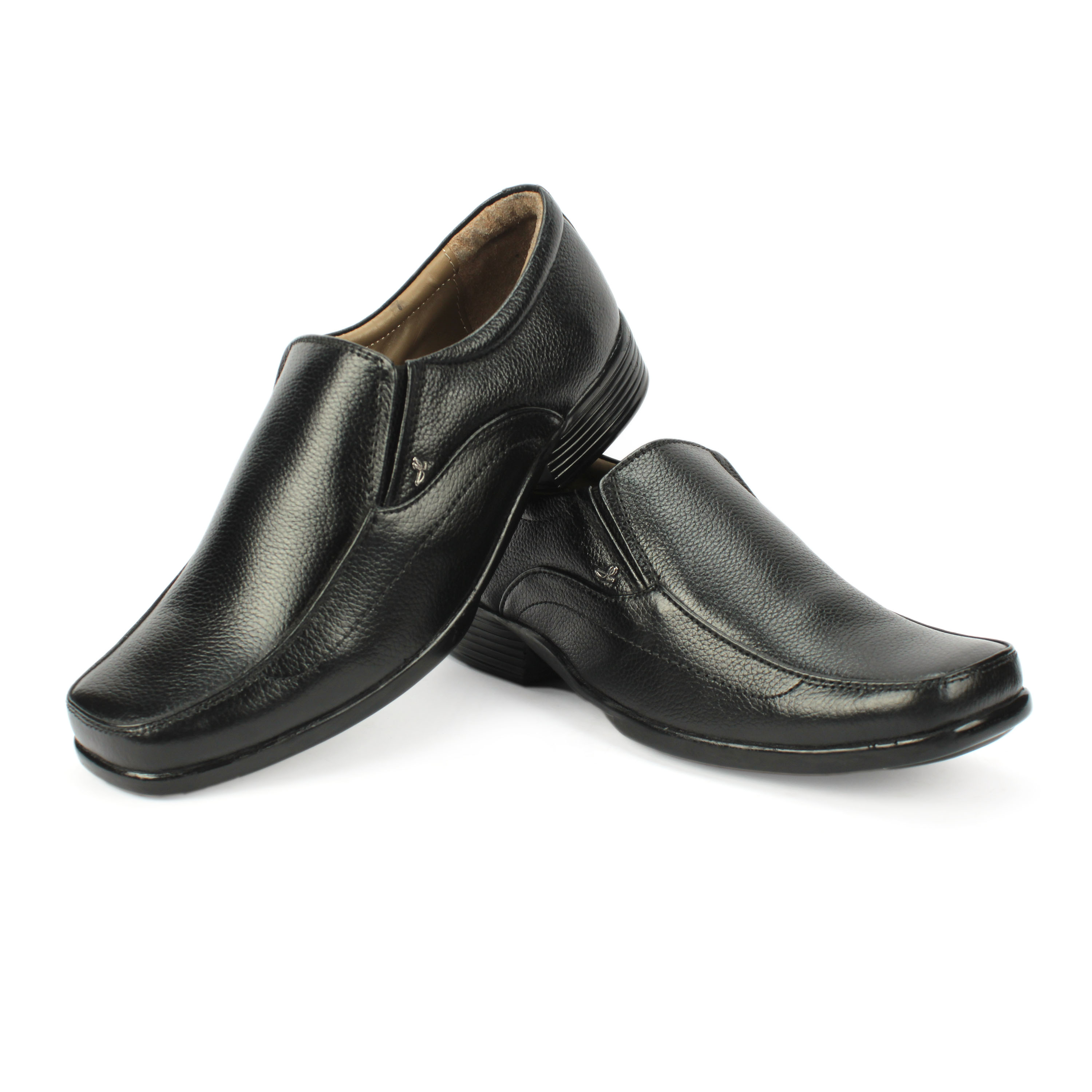 Mens Formal Slip On Shoes In Black Genuine Leather Horex® 3336